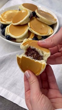 Панкейки с сюрпризом, в конце видео мой любимый момент... и... любимый. Панкейки получаются пышные и воздушные. Ингредиенты-Яйцо