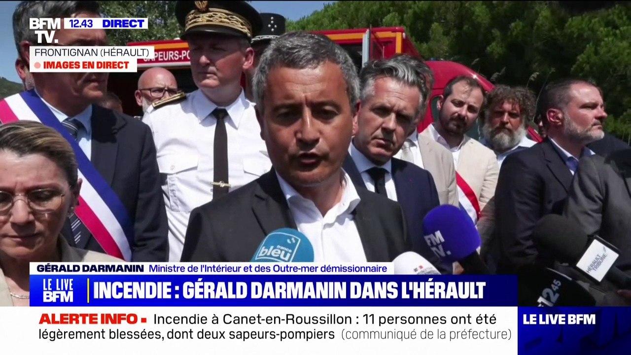 Gérald Darmanin sur l'incendie dans l'Hérault: "400 hectares ont brûlé, sur deux feux différents"