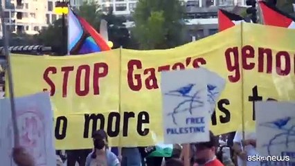 Manifestazione pro Gaza a Chicago prima della convention democratica