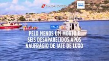 Um morto e seis desaparecidos depois de iate de luxo se ter afundado em Palermo