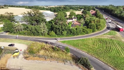 Construction on A14 eastbound service station between Elmswell and Woolpit progressing