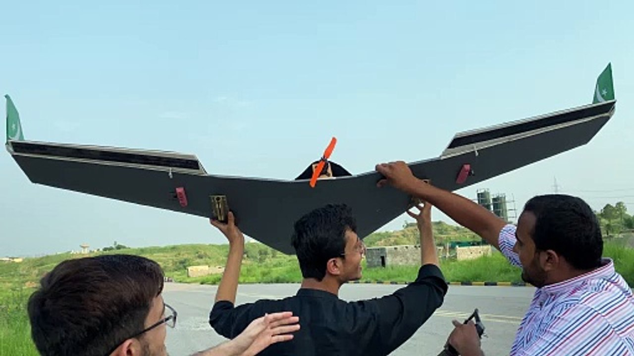 #RC RadioControlled #B-2 Plane #20000 #RPM motor #University Students #Pakistan #islamabad #Stealth