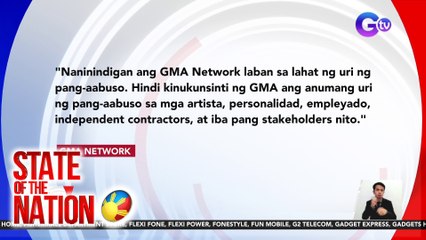 GMA Network, naninindigan laban sa lahat ng uri ng pang-aabuso | SONA