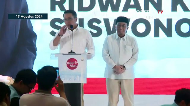 [FULL] Pidato Perdana Ridwan Kamil-Suswono Usai Resmi Diusung Maju Pilkada Jakarta 2024
