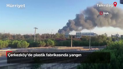 Çerkezköy’de plastik fabrikasında yangın