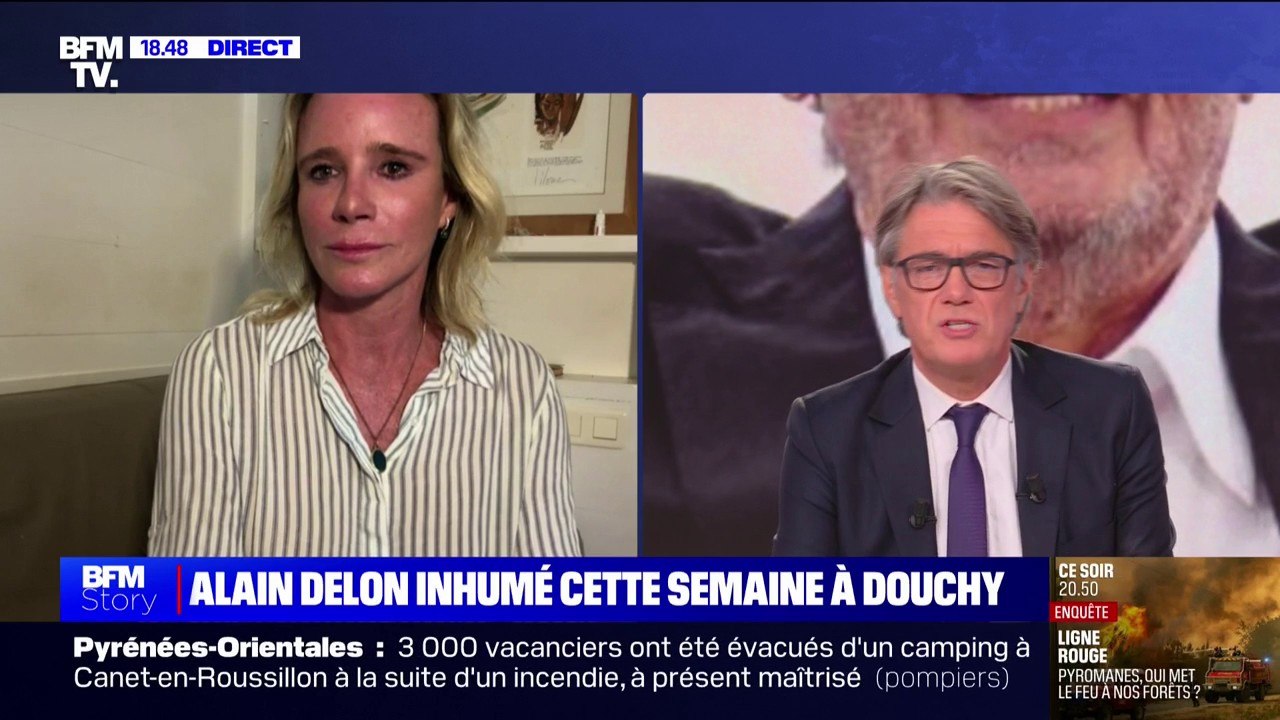 "C'est très émouvant pour moi de voir ces images à Douchy" explique Géraldine Danon, filleule d'Alain Delon