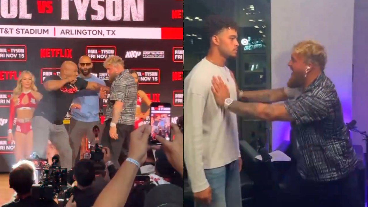 Jake Paul se burla deliberadamente de Mike Tyson tras el 'empujón' de su cara a cara