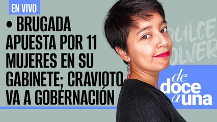 #EnVivo #DeDoceAUna ¬ Brugada apuesta por 11 mujeres en su Gabinete; Cravioto va a Gobernación