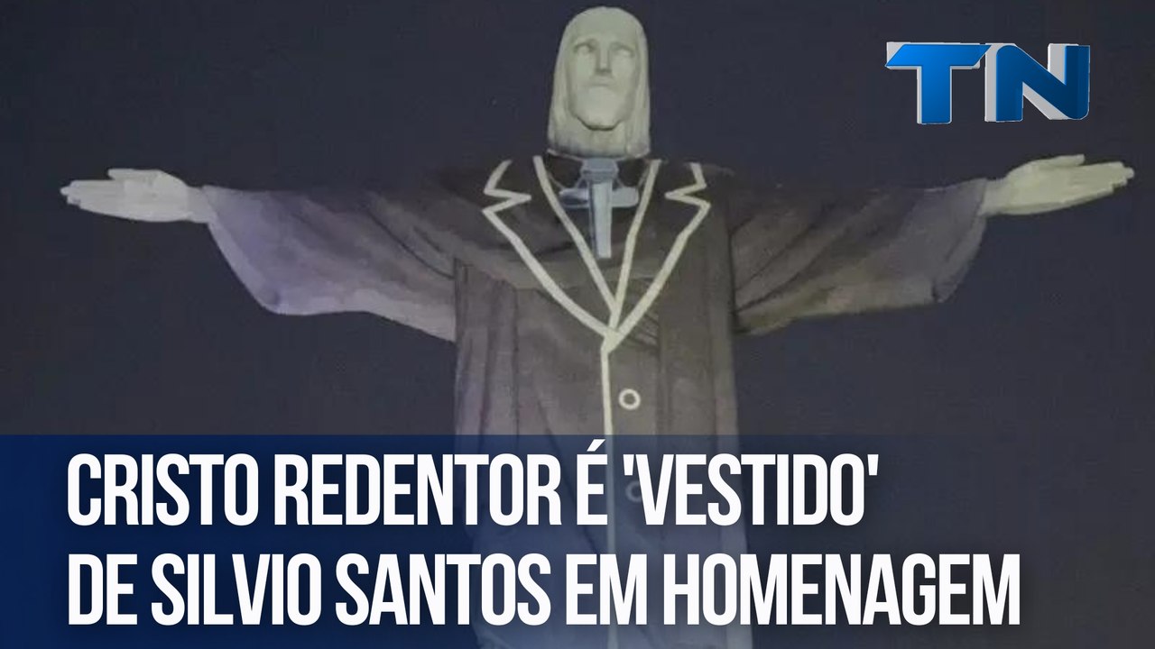 Cristo Redentor é 'vestido' de Silvio Santos em homenagem