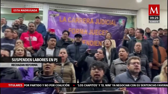 En Toluca, trabajadores del PJ colocan candado a instalaciones para sumarse al paro de labores