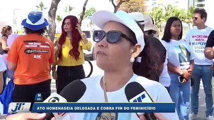 Ato homenageia delegada e cobra fim de feminicídio