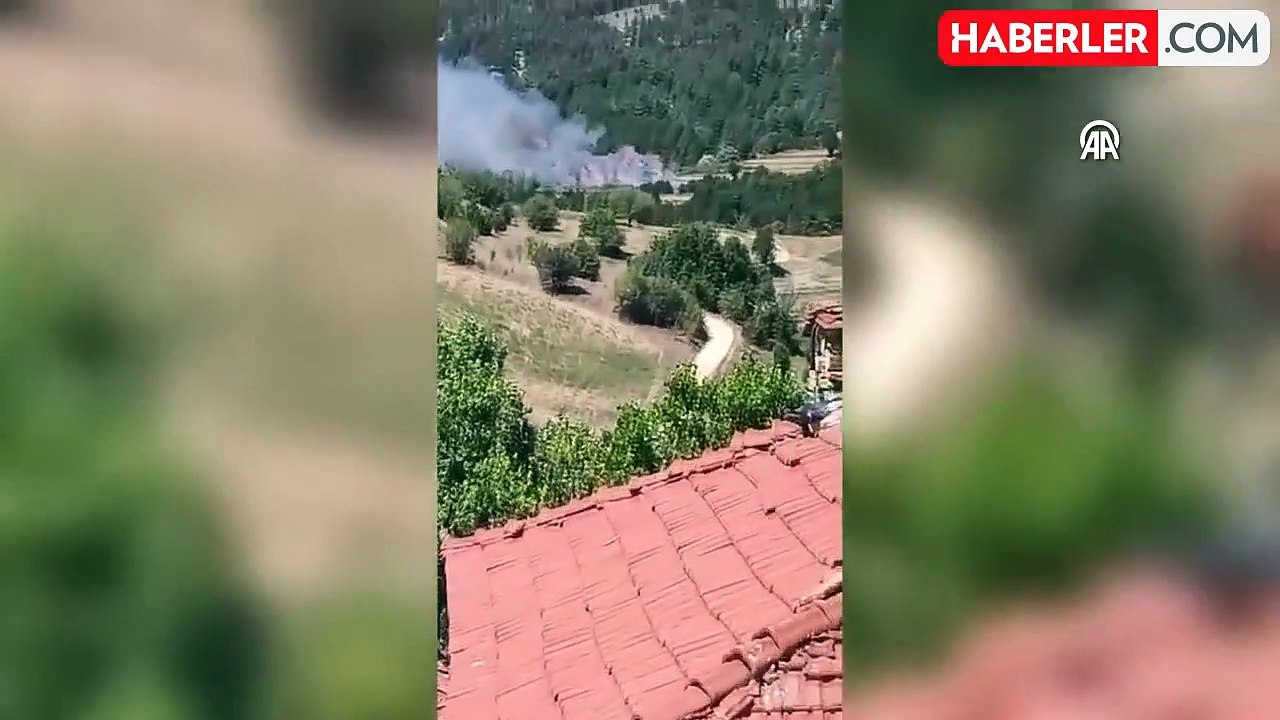 Bolu Göynük'te çıkan orman yangınının başlangıcı cep telefonu kamerasında