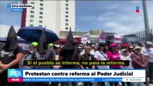 Trabajadores protestan contra la reforma al Poder Judicial