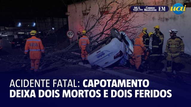 Dois jovens morrem e mais duas pessoas ficam feridas em capotamento