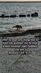 Owe no man any thing, but to love one another: for he that loveth another hath fulfilled the law.Romans 13:8 - KJV