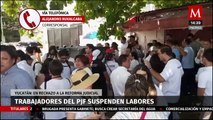 Dudas y desacuerdos con la reforma judicial desatan paro de labores en el PJ de Yucatán