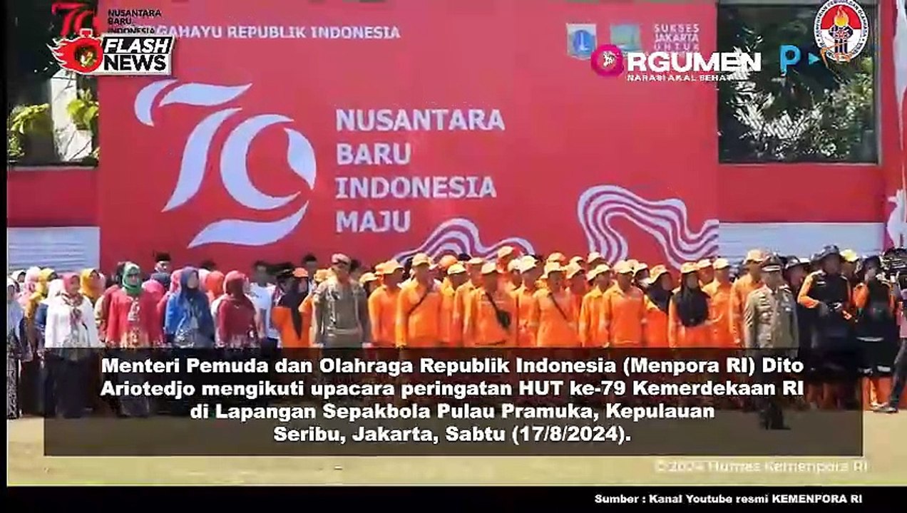 Menpora Dito Hadiri Upacara Peringatan HUT ke-79 RI di Pulau Pramuka Kepulauan Seribu, Jakarta