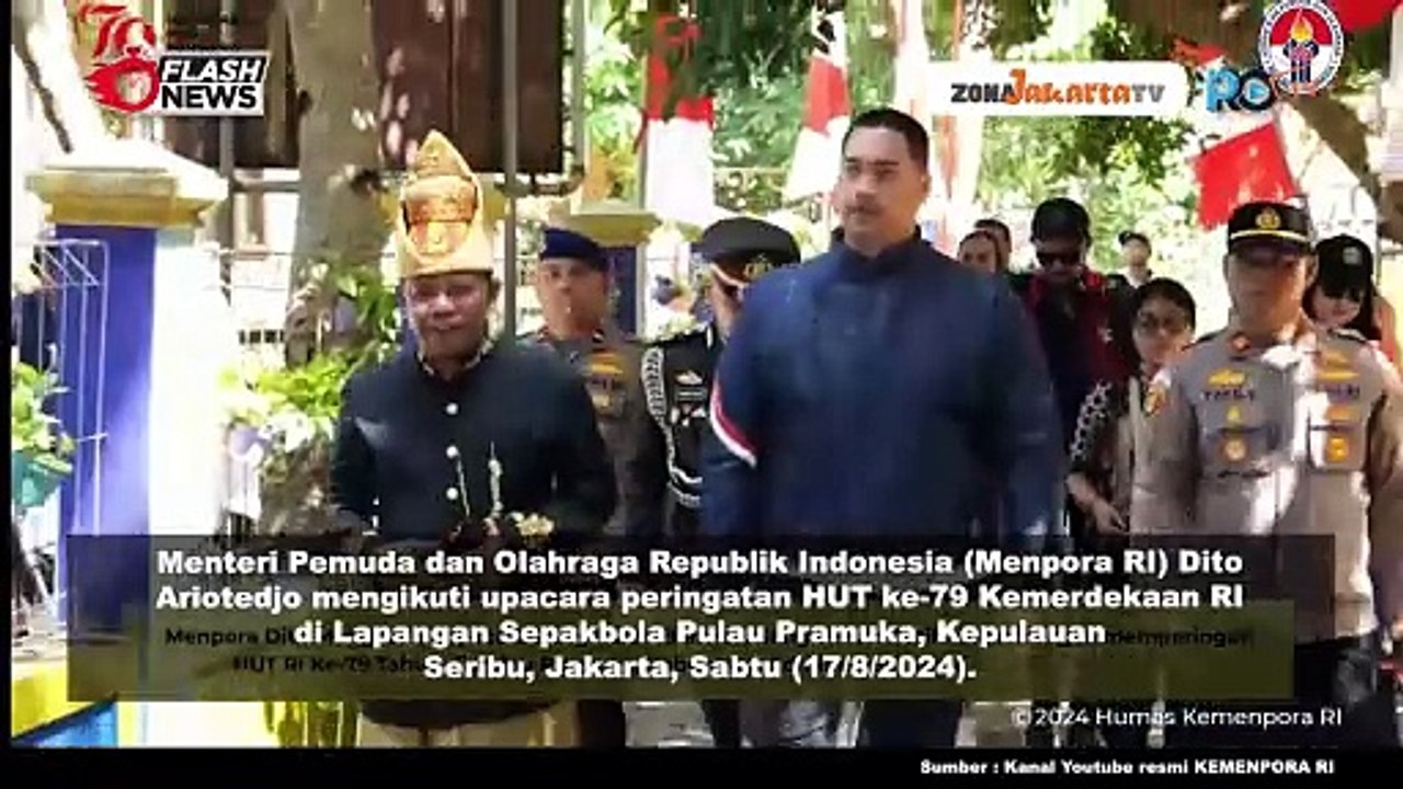 MENPORA HADIRI PERINGATAN HUT RI KE-79 DI PULAU PRAMUKA KEPULAUAN SERIBU
