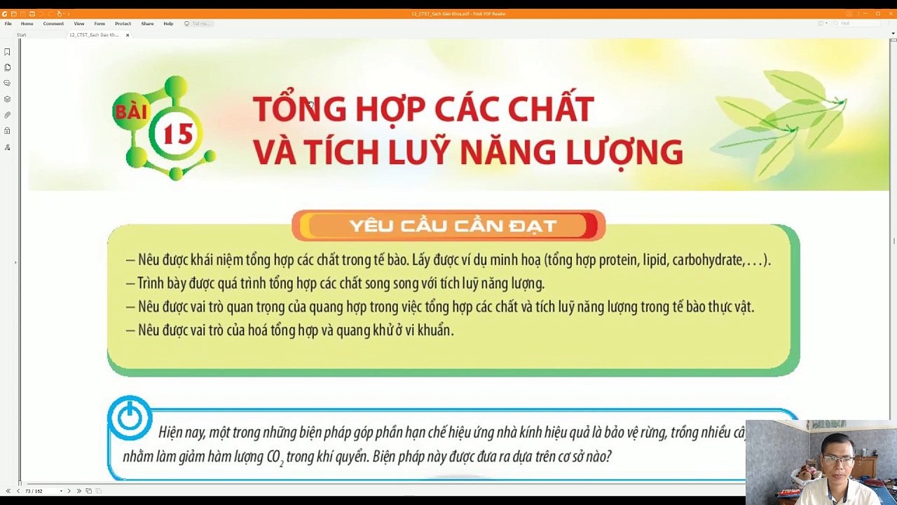 Audio_Sinh 10 Bài 15 Tổng hợp các chất và tích lũy năng lượng