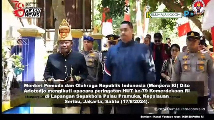 Menpora Dito Hadiri Peringatan HUT RI ke 79 di Pulau Pramuka Kabupaten Kepulauan Seribu, Jakarta