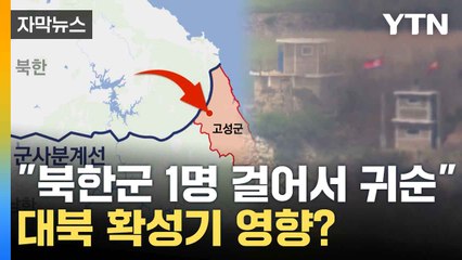 [자막뉴스] "북한군 1명 걸어서 귀순"...대북 확성기 영향? / YTN