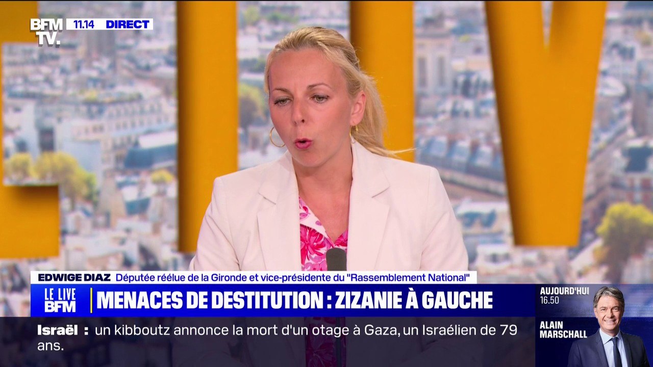 Edwige Diaz (RN): "La posture adoptée par Jean-Luc Mélenchon d'essayer de faire croire qu'une destitution est possible est profondément malhonnête"