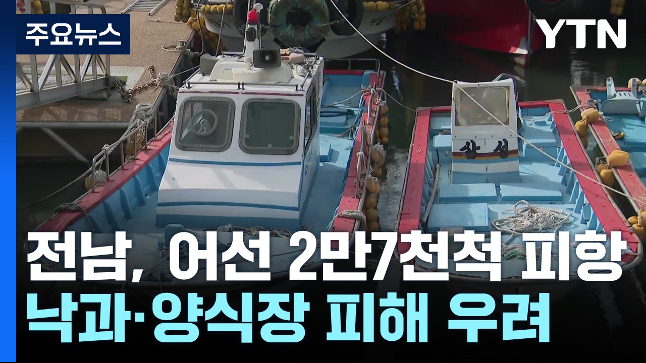 전남, 어선 2만7천 척 피항...낙과·양식장 피해 우려 / YTN