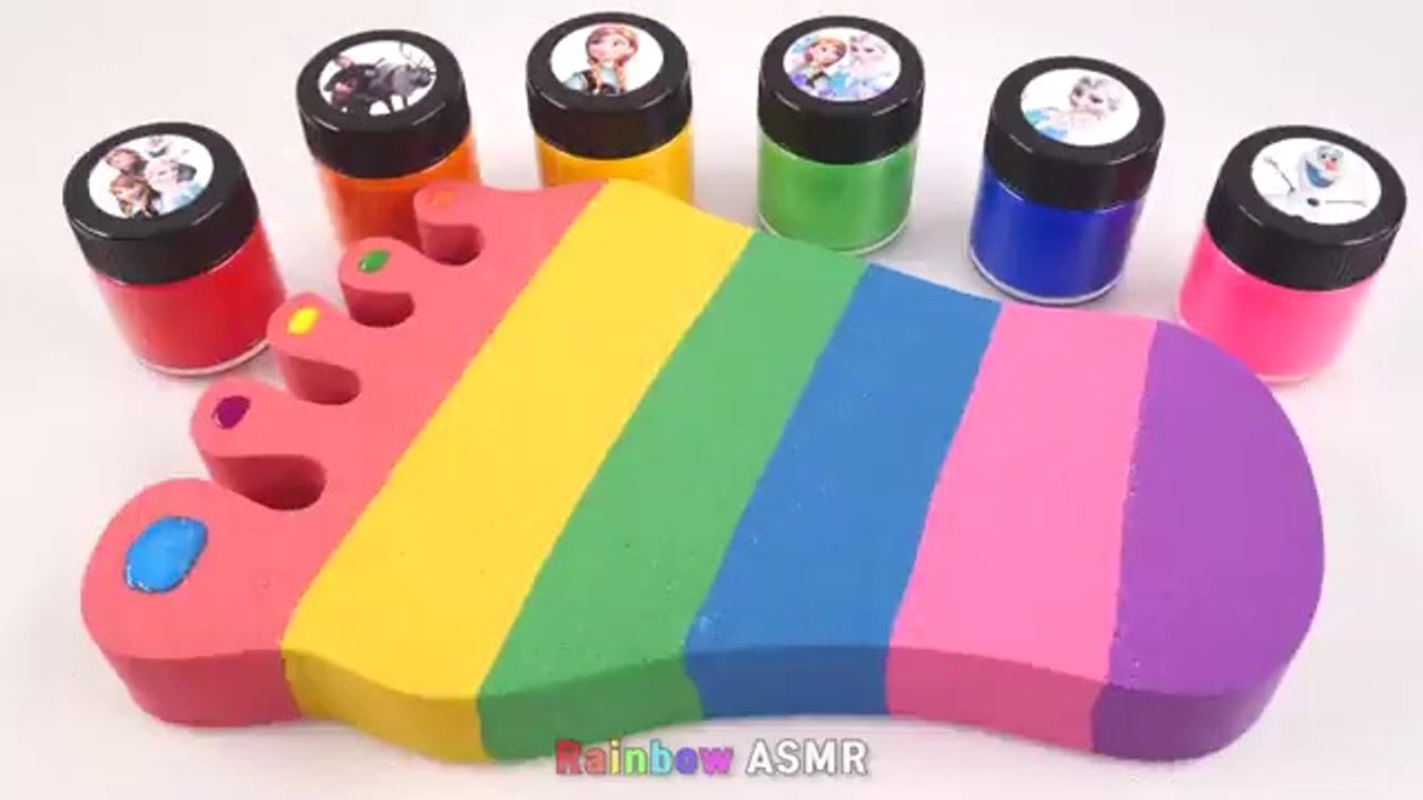 Satisfying Video l How to make Rainbow Toenail Cake WITH Kinetic Sand INTO Painting Cutting