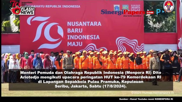Menpora Dito Hadiri Peringatan HUT ke-79 RI di Pulau Pramuka, Kabupaten Kepulauan Seribu, Jakarta