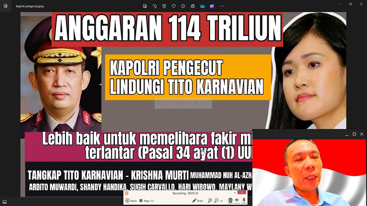 KAPOLRI HARUS MINTA MAAF AKUI REKAYASA VIDEO CCTV RINGKUS TITO KARNAVIAN CS DAN AJUKAN PK KE MA!