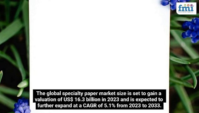 Global Specialty Paper Market Poised for Significant Growth, Expected to Reach USD 26.9 Billion by 2033 | Future Market Insights, Inc.