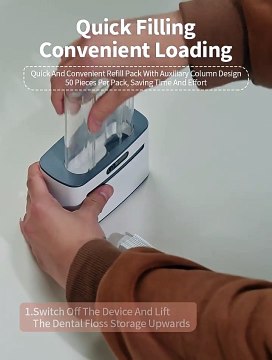 AA Battery-Operated Floss Dispenser with Refill Pack,Infrared Sensor Automatic Floss Dispenser Holder with [100 Count] Flossers,for Family, Hotel, Restaurant