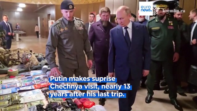 Putin praises Chechen fighters set for Ukraine in surprise visit to Chechnya