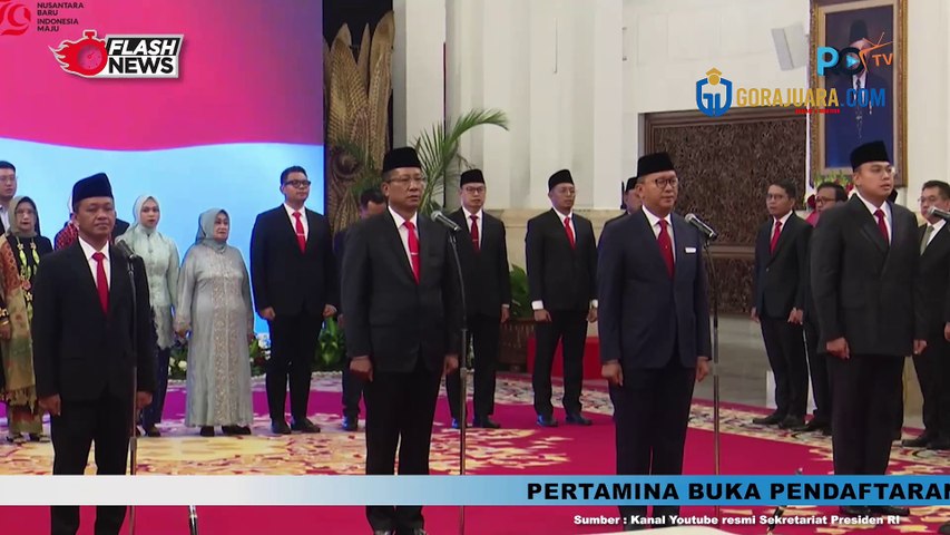 PRESIDEN LANTIK 3 MENTERI DAN 1 WAKIL MENTERI KABINET INDONESIA MAJU SISA MASA JABATAN PERIODE TAHUN 2019-2024