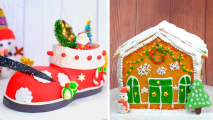 10 Unique Idea to Christmas Cake Design  Amazing Christmas Cake Decorating Compilation
