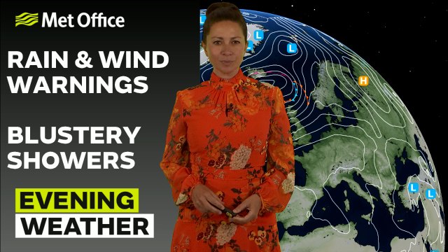 Met Office Evening Weather Forecast 21/08/24 - Rain and blustery showers