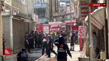 Samsun'da kaynak sırasında kıvılcımlar akaryakıtla temas edince yangın çıktı