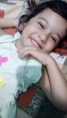 Trishu smiling because she is not having viral cold