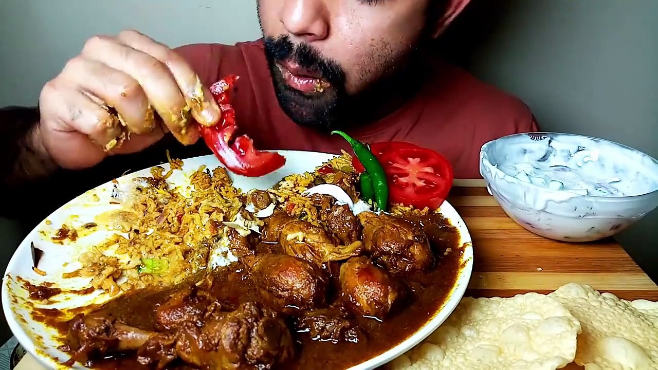 SPICY CHICKEN CURRY -- VEGETABLE RICE -