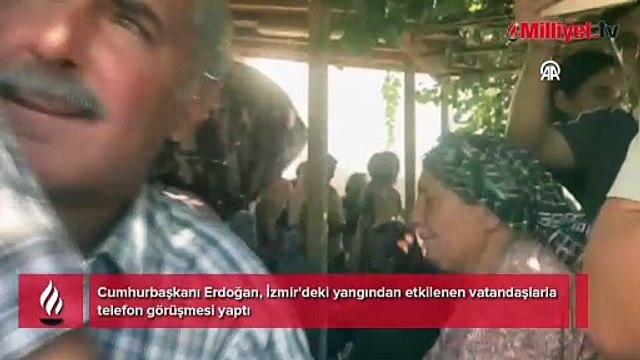 Cumhurbaşkanı Erdoğan, İzmir'deki yangından etkilenen vatandaşlarla telefon görüşmesi yaptı