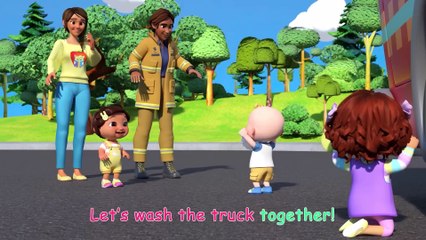 Fire Truck Wash Song  CoComelon Nursery Rhymes  Kids Songs
