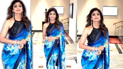 Shilpa Shetty ने नीली साड़ी पहन कर उड़ाए होश, Look देख कर Fans हुए लट्टू, Video हुआ Viral!