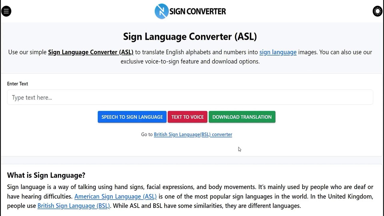 Sign Language Converter (ASL) | signconverter.com
