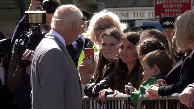 King Charles meets children in Southport after three girls killed in stabbing attack