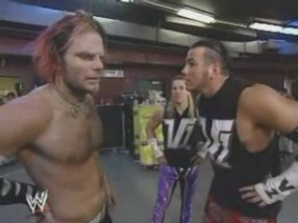 WWE - Matt Hardy gets a Smack in face from Jeff Hardy