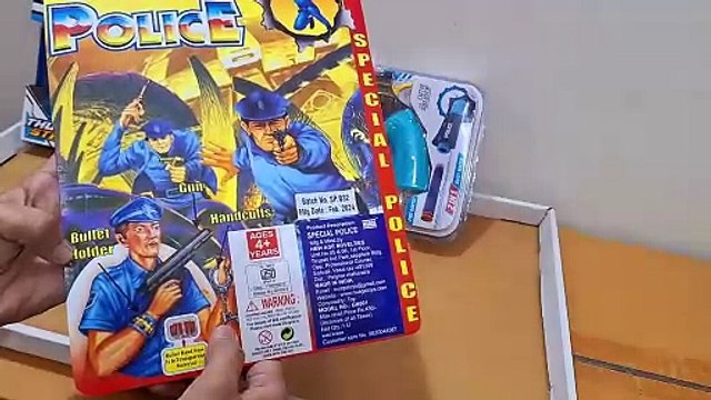Unboxing and Review of Police Soft Bullet Gun Little Soldier Gun, NuAGE police toy gun