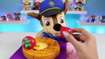 Feeding Baby Chase Pretend Homemade Soup and Waffles!