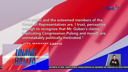 Atty. Mans Carpio, inalmahan ang paratang ni Jimmy Guban na sa kaniya ang nasabat na P6.88B halaga ng shabu noong 2018 | Unang Balita