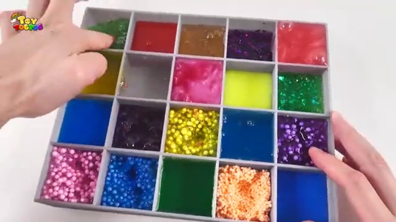 Satisfying Video l Mixing All My Slime Smoothie l Making Glossy Slime ASMR RainbowToyTocToc