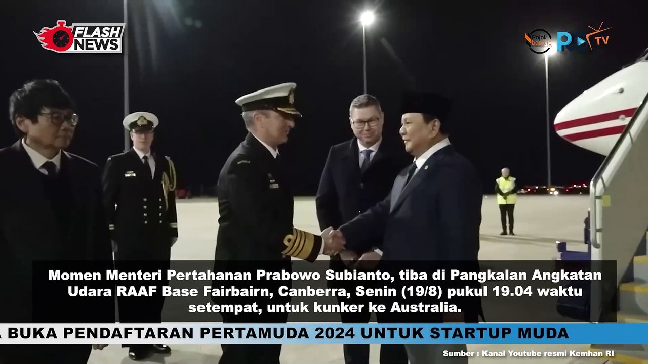 Kunker ke Australia, Prabowo Tiba di Pangkalan Angkatan Udara RAAF Base Fairbairn, Canberra